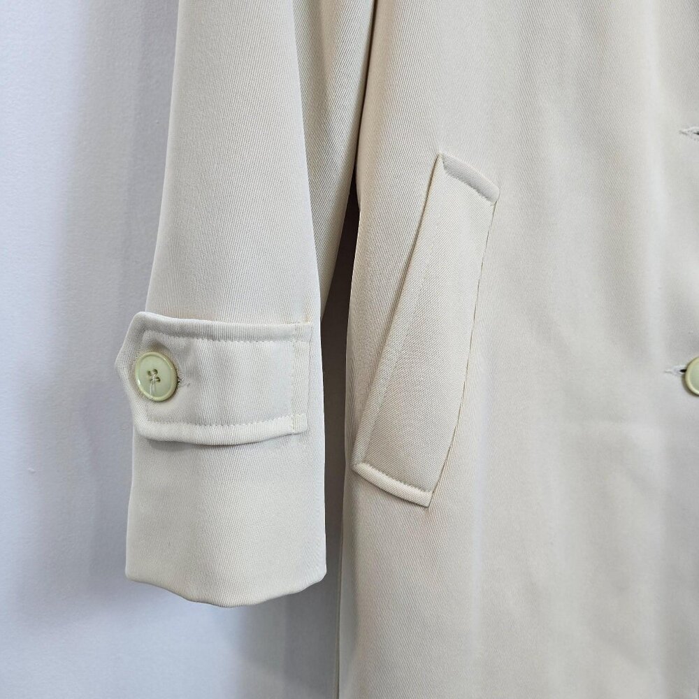 Larry Levine Cream Belted Longline Blazer Jacket Large - Picture 10 of 12